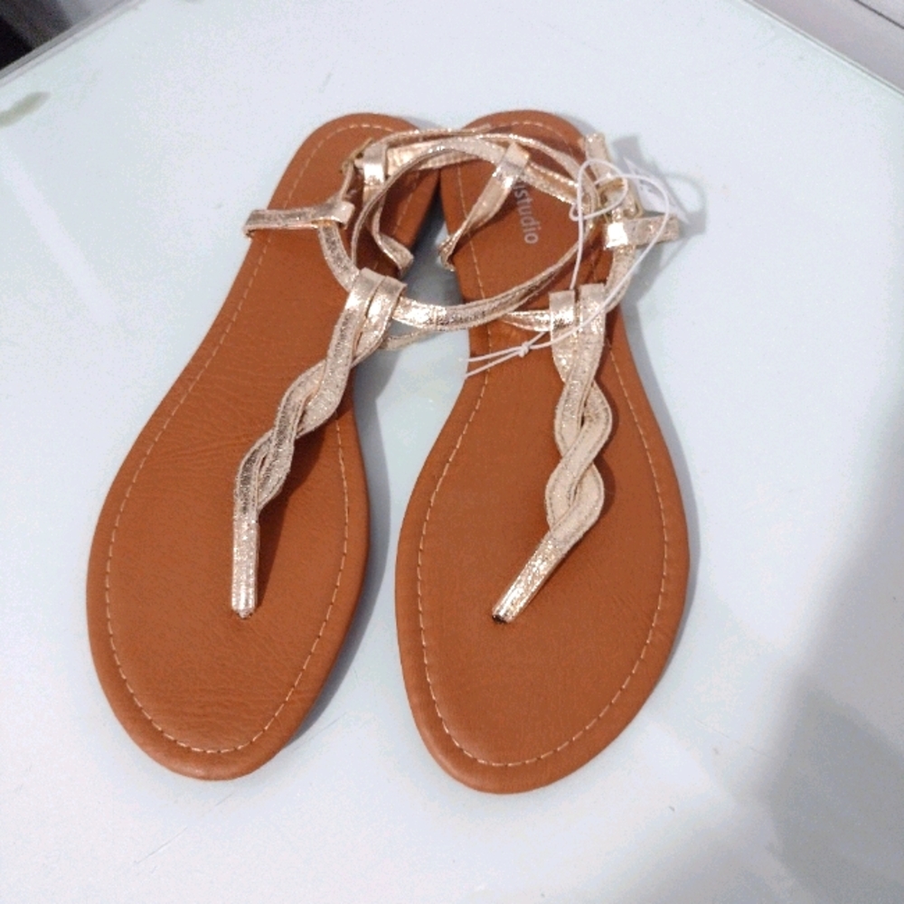 NWT gold sandals